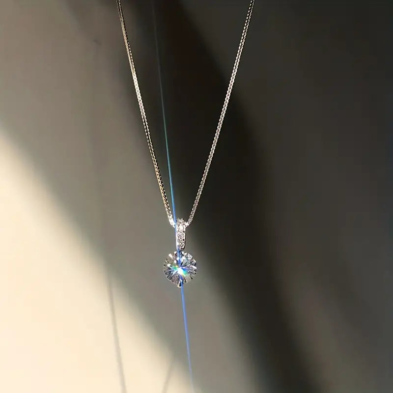 Colliers brillants pour femmes, pendentif goutte d'eau en Zircon