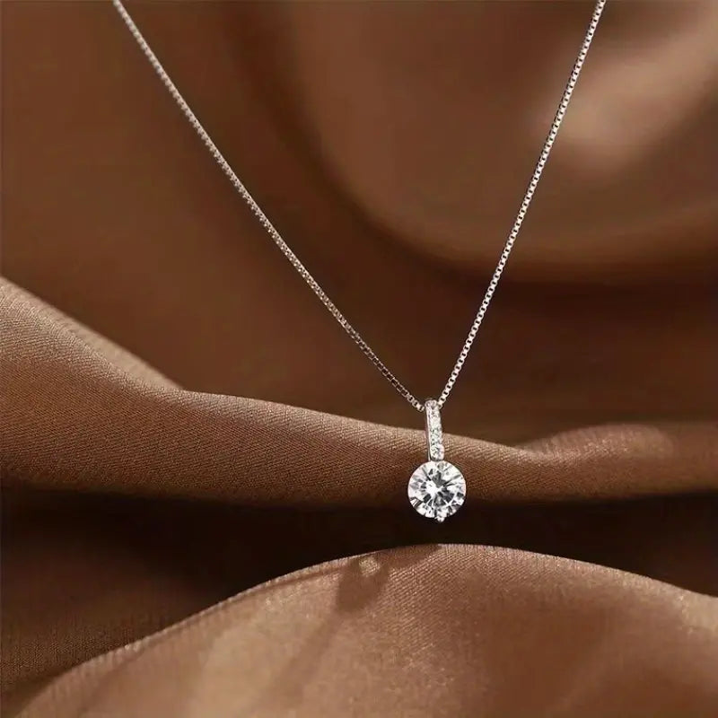 Colliers brillants pour femmes, pendentif goutte d'eau en Zircon