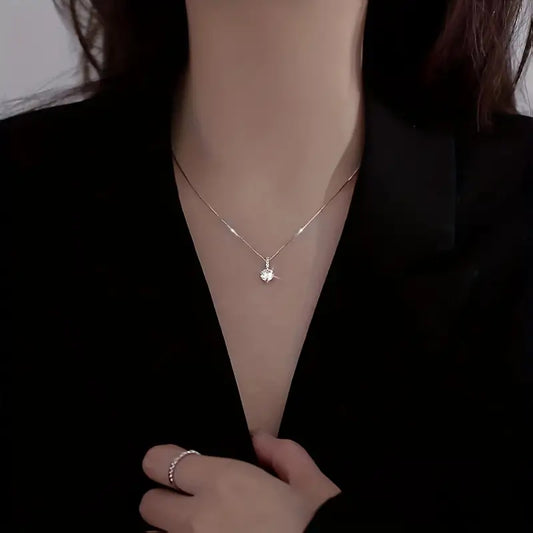 Colliers brillants pour femmes, pendentif goutte d'eau en Zircon